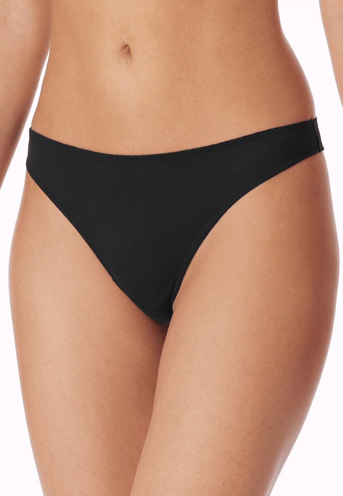 Schiesser String microvezel - Invisible Lace Dames Onderbroek - zwart