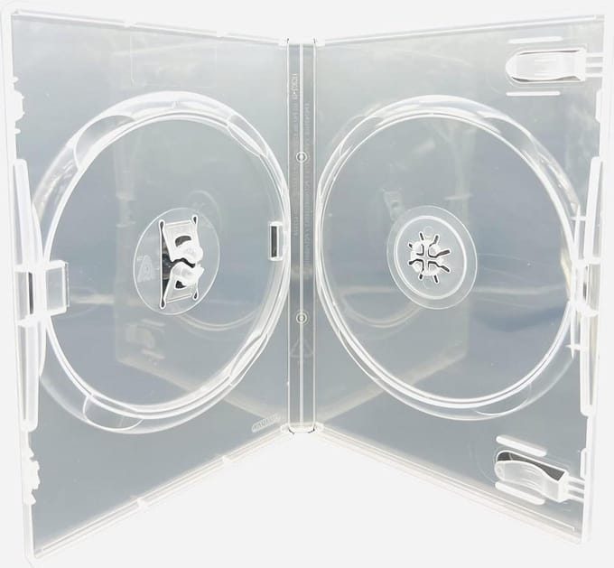 Dragon Trading Amaray Double Clear DVD Blu-Ray Disc Case - Holds 2 Discs - 14mm Spine - Outer Sleeve - Pack of 10