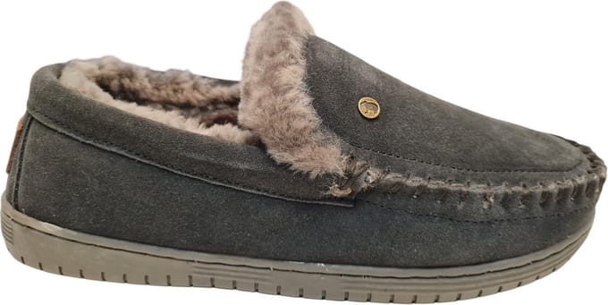 Warmbat Grizzly Suede Heren Sloffen - Grijs