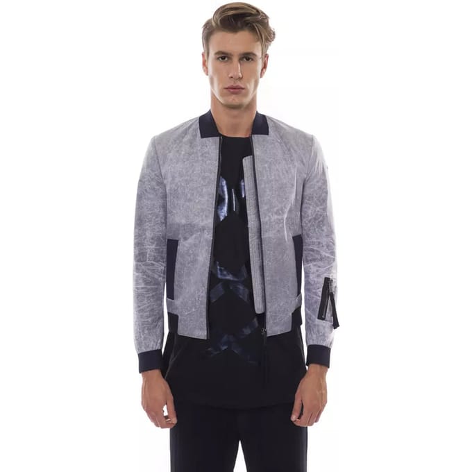 Nicolo Tonetto Grijze Polyester Heren Bomberjack