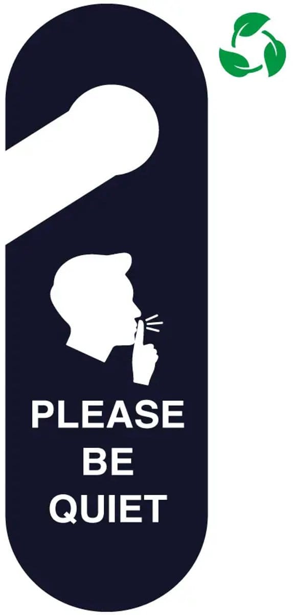 Please be quiet deurhanger - Forex Re materiaal | 30 x 10 cm