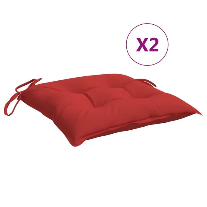 vidaXL - Stoelkussens - 2 - st - 40x40x7 - cm - oxford - stof - rood