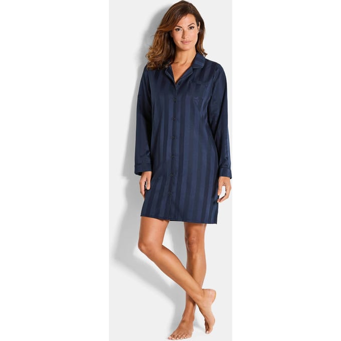 Satijnen nachhemd met strepen - marine - Gr. 24/25 van Goldner Fashion