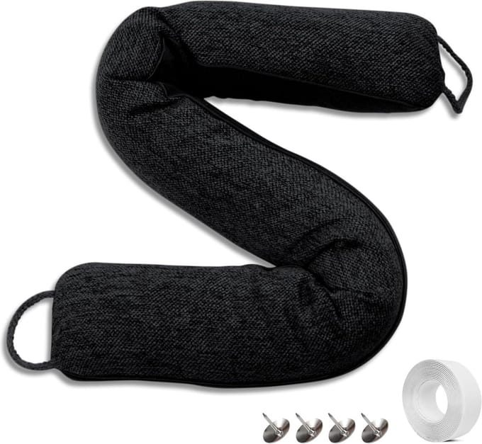 Tochtstopper 91 cm extra zware deurafdichting - deuren en ramen - zwart