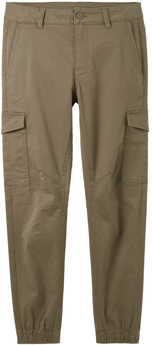 Tom Tailor - Cargobroek met opgestikte zakken - Maat 170 - Dusty Olive Green