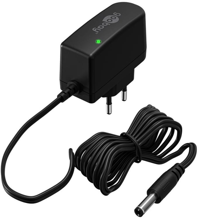 Goobay 12 V voeding (7,2 W / 0,6 A), met DC-stekker 5,5 mm x 2,1 mm