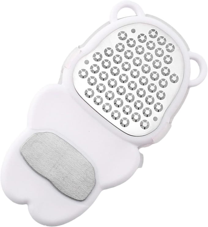 Eeltverwijderaar Voeten - Voetvijl Schraper - Voetverzorging Thuis - Dubbele Oppervlaktestructuur - 14.9 x 7.5 cm - Wit