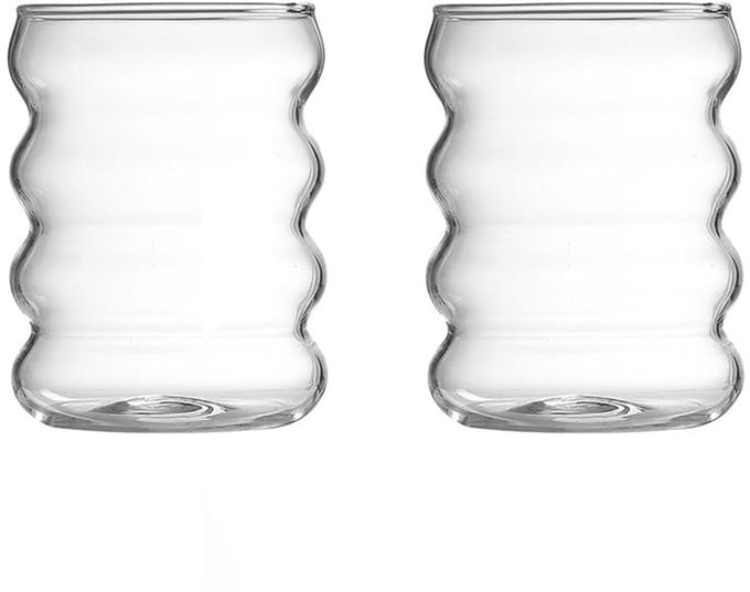 Bricard Marbella Glazen - Set van 2 - 350ml - Curvy Drinkglas - Wavy