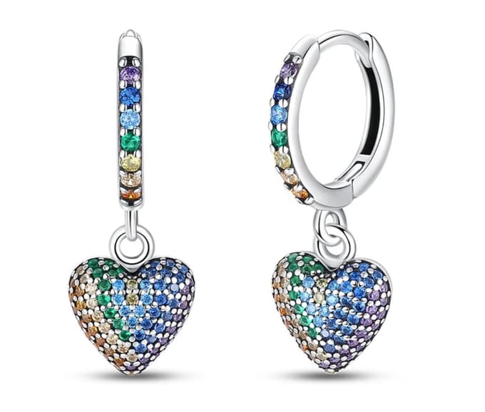 Oorbellen multicolor zirkonia Sterling zilver925