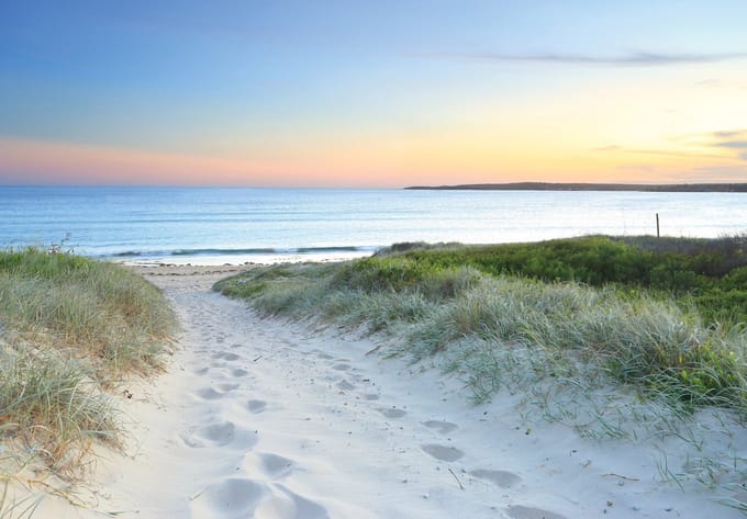 Fotobehang - Duinen - Zand - Zee - Vliesbehang - (312 x 219 cm)