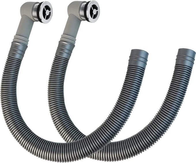 2x Overloop Pijp voor Wastafel Keramiek - Universele Ronde Overloop - 400 mm Lengte