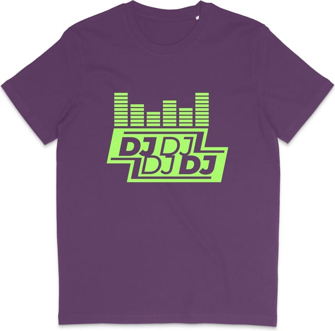 T Shirt Heren Dames - DJ Muziek Print - Paars - M