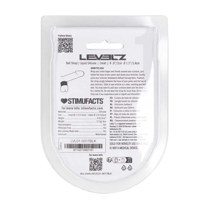 Anneau d'Érection Pour Testicules Silicone Bande de Compression Noir S 34mm