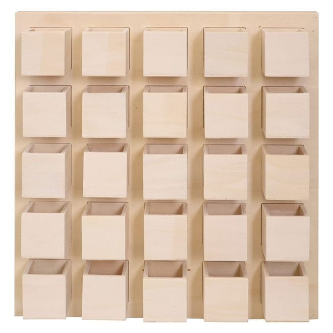 Artemio Adventskalender vierkant 36x36x7,5 cm