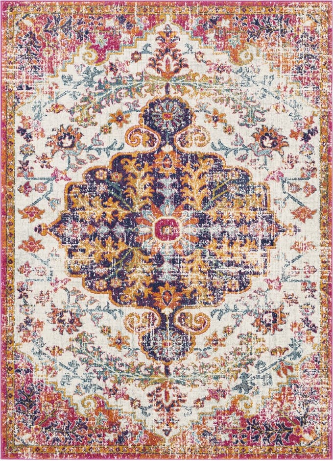 SURYA Lou vloerkleed vintage oosters roze