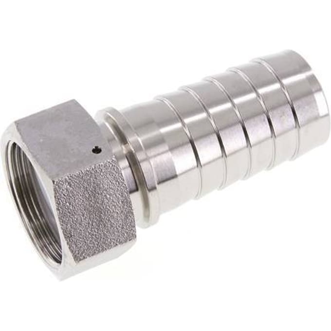 38x54 mm & G1-1/2'' RVS 1.4301 Slangpilaar met Wartelmoer DIN EN 14423 / DIN 2826