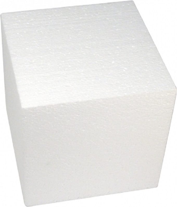 Rayher hobby Piepschuim vormen/figuren kubus - wit - 20 x 20 cm - knutselen artikelen