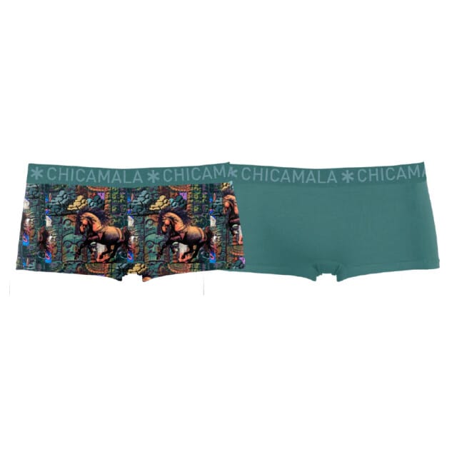 Muchachomalo Girls 2-pack boxer shorts print + solid