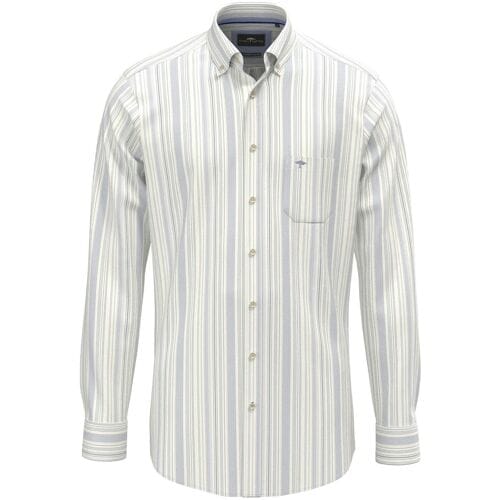 Fynch-Hatton Overhemd Poplin Multi Stripes Button-Down New Breeze / male