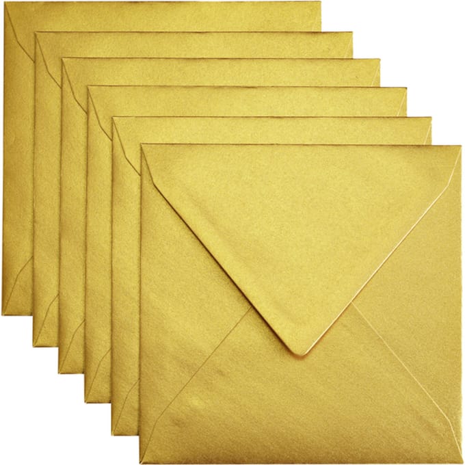 Envelop Papicolor 140x140mm metallic goud pak à 6 stuks