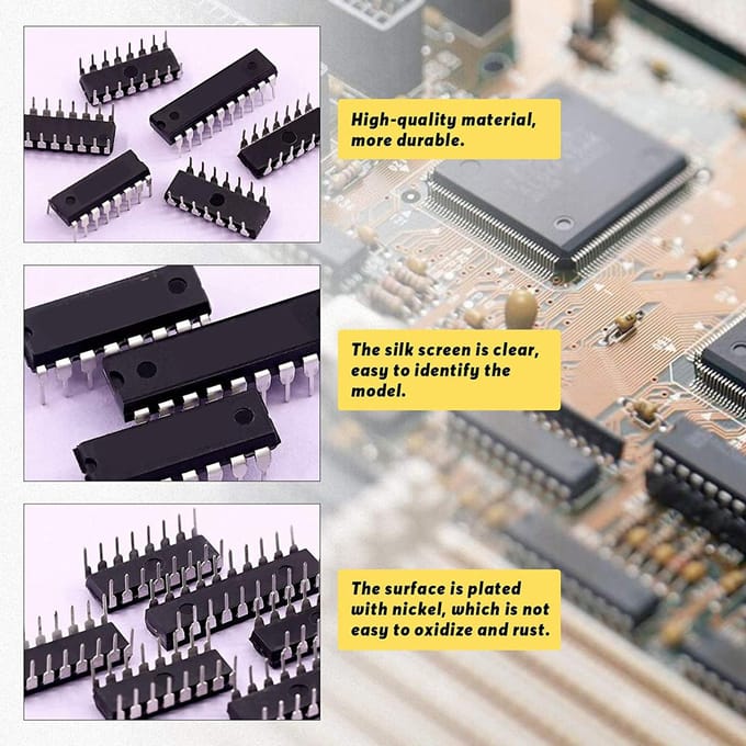 66 Stuks IC Chip Socket Geïsoleerd Plastic Platte Pin IC Assortimentskit Circuitcomponenten 6P tot 28P