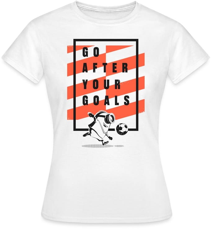 Minions Voetbalontwerp Go After Your Goals T-Shirt Dames