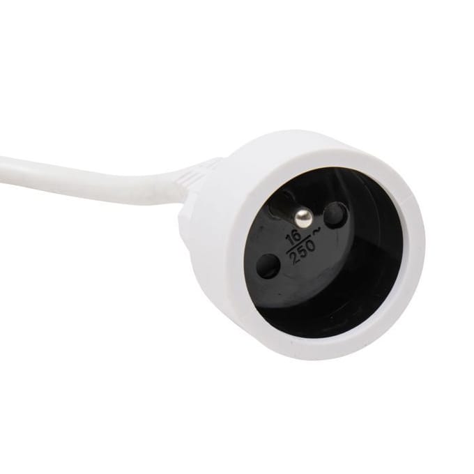 Rallonge électrique 10 mètres 3500W max. Câble rond 3x1,5mm² blanc