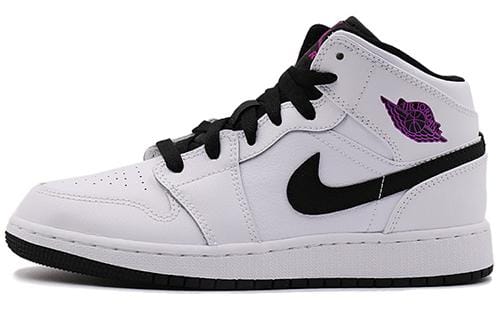 Jordan 1 Mid Wit Zwart Fuchsia Blast GS 555112-138 40.5