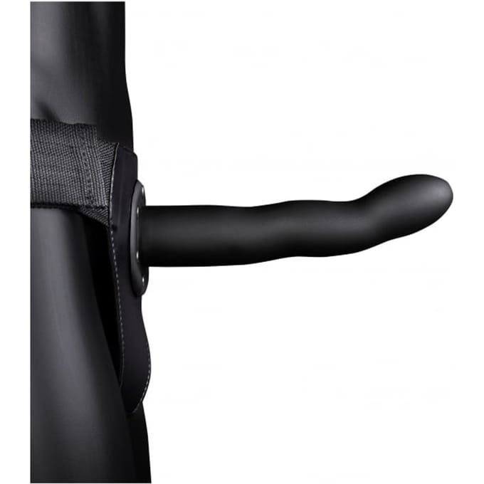 Ouch - Holle Strap-on dildo licht gebogen 20 cm - Zwart