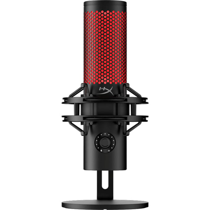 HyperX QuadCast 2 - USB Gaming Microfoon- PC/Mac- 24-bit/96kHz (zwart) 4 Opnamepatronen - Stream Microfoon - Zwart -Red-verlichting