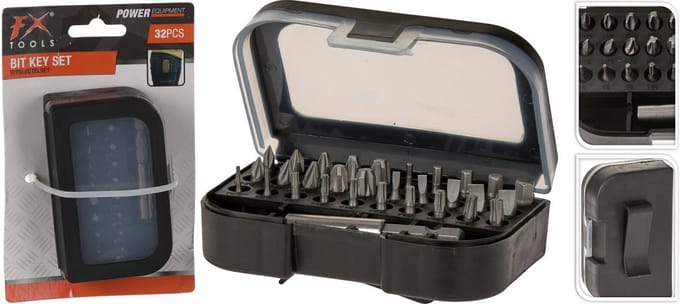 FX Tools bitset speelgoedset 32-delig met adapter techniek.