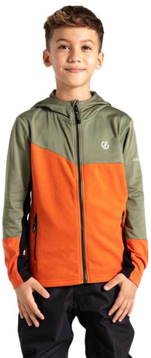 Dare2b Thriving Iii Core Stretch Sweatshirt Met Rits Groen,Oranje 3-4 Years Jongen