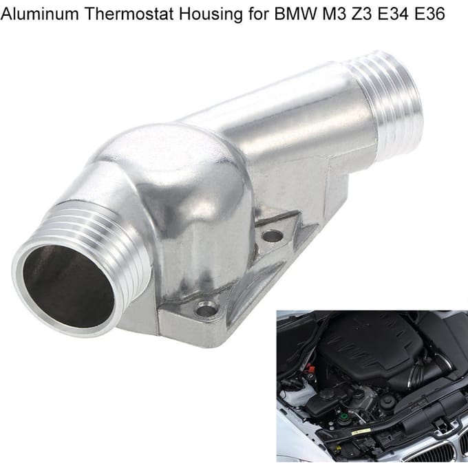 Aluminium thermostaatbehuizingsdeksel met pakking voor BMW M3 Z3 E34 E36 gray