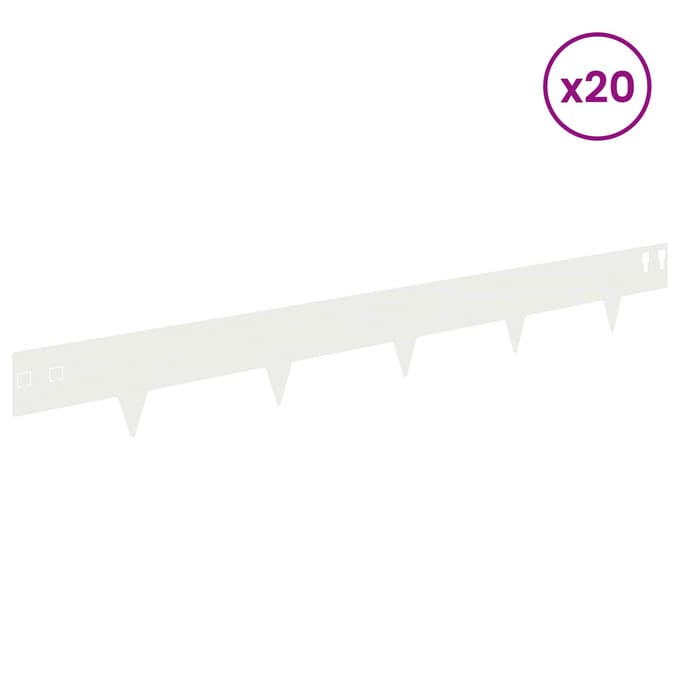 vidaXL - Gazonrand - 20 - st - 100 - x - 12 - cm - Staal - Wit