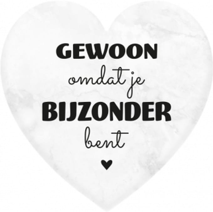 Marmeren hartje - Gewoon omdat je bijzonder bent - 5x5cm