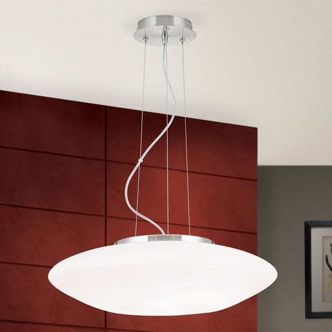 ORION Hanglamp Blanc, opaalglas, mat nikkel