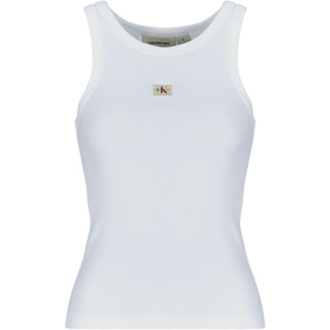 Top Calvin Klein Jeans WOVEN LABEL RIB TANK TOP