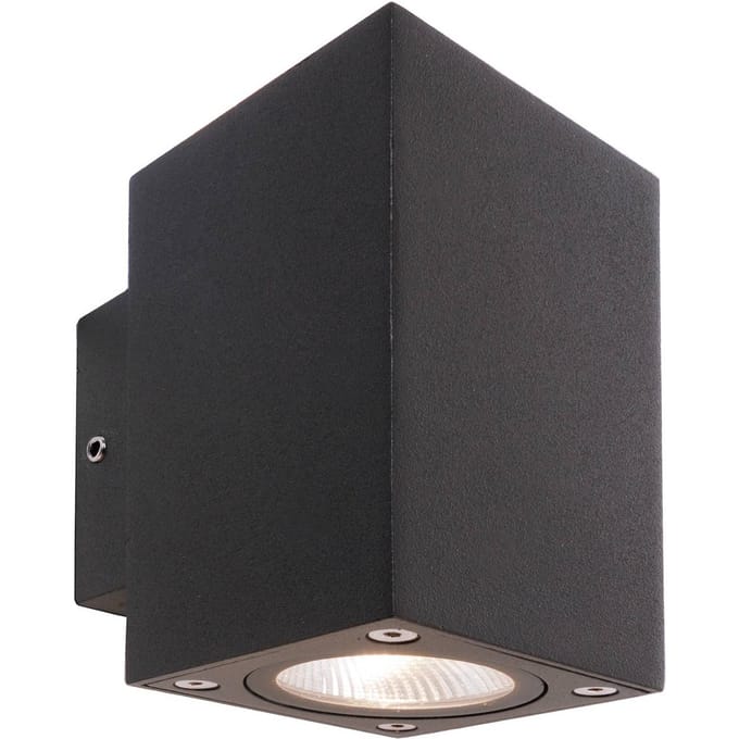 Deko-Light LED buiten wandlamp Cubodo Double Mini, aluminium, donkergrijs