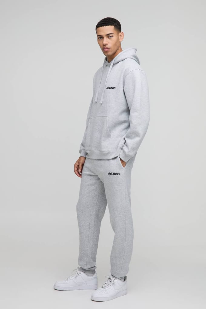 Oversized Ofcl Men's Hooded Trainingspak | Grey Marl | Size Medium