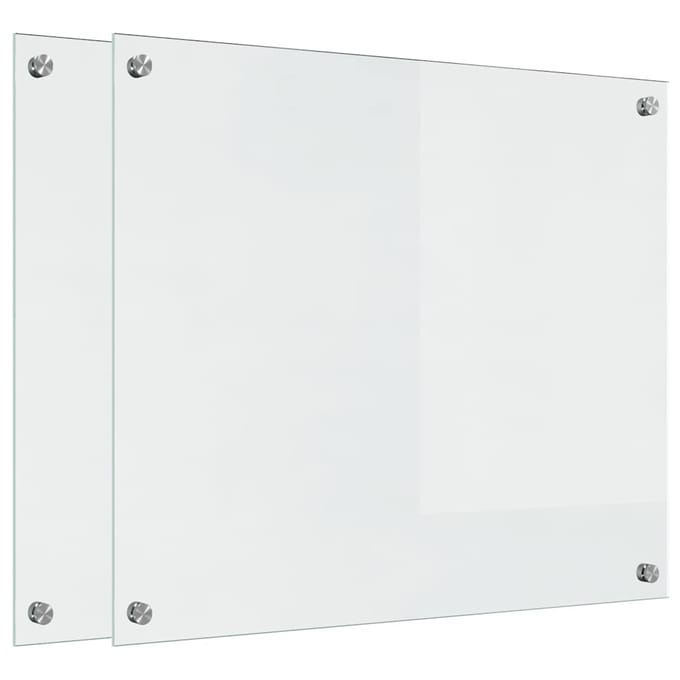 vidaXL - Keukenachterwand - 2 - st - Transparant - 70 - x - 60 - cm - gehard - glas