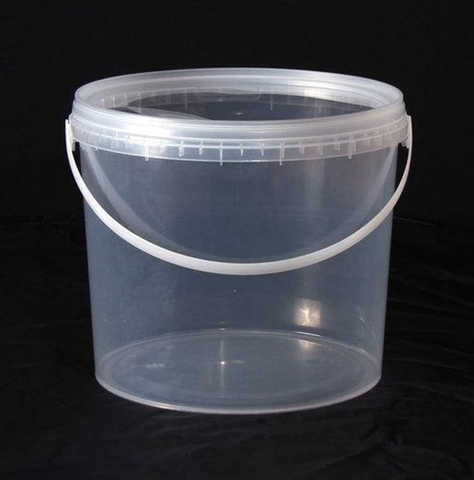 2,5 Liter - Transparante emmers met deksel (25 stuks)