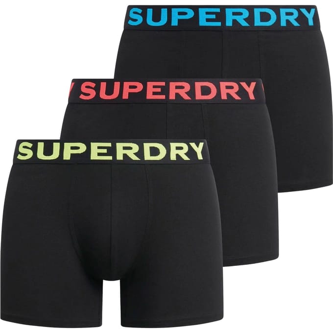 Superdry BOXER TRIPLE PACK Heren Onderbroek - Raven Black Marl