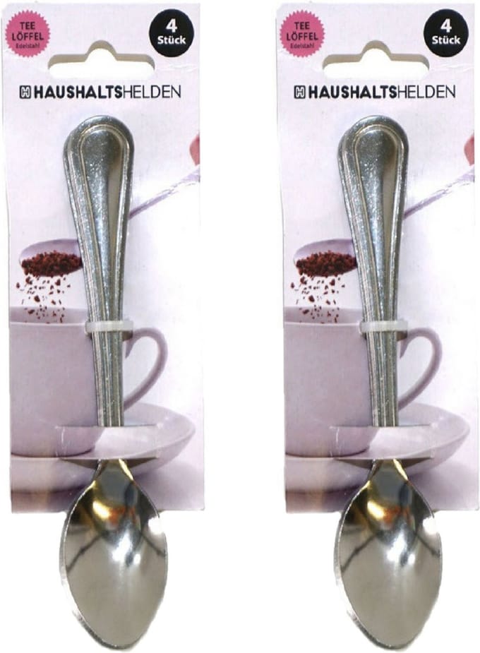 Haushaltshelden Koffielepels/theelepels - 8x - RVS - 15 cm