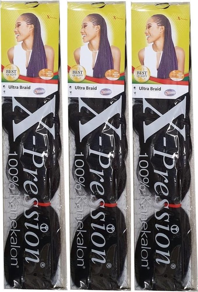 X-Pression Ultra Braid Vlechthaar #2 - Voordeelverpakking 3 Stuks - Black Brown