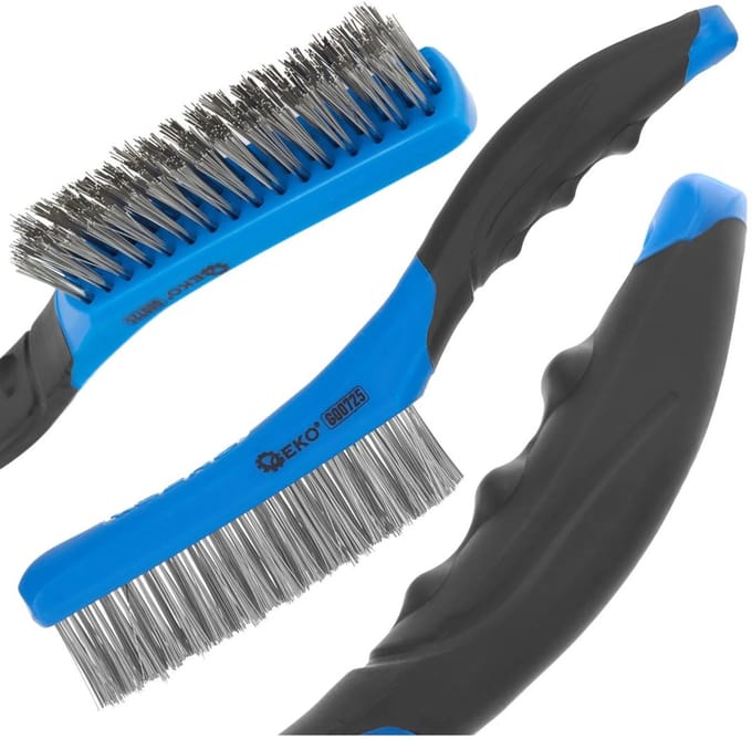 GEKO Stalen handborstel - ergonomisch - 4 rijen - 260 mm - effectief reinigen