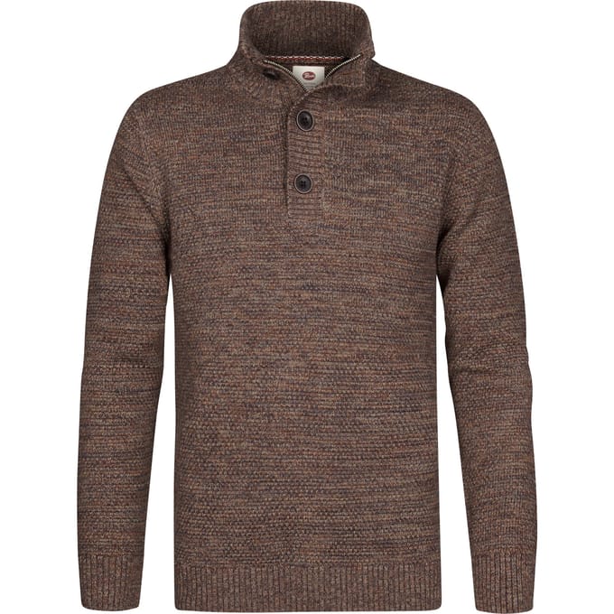 Petrol Industries - Heren Gemêleerde sweater millfield - Bruin - Maat M