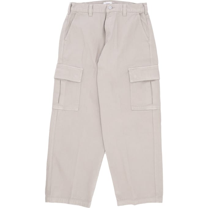 Lange heren cargo-denimbroek met grote pruik, zilvergrijs
