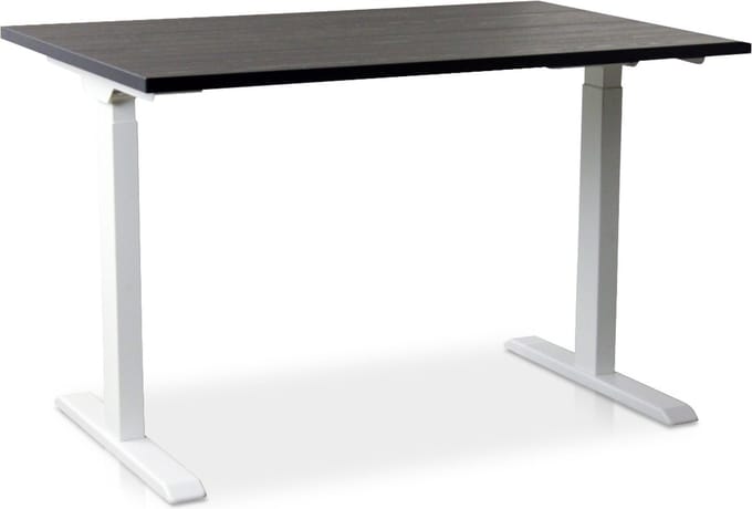 Zit-sta bureau snelslinger verstelbaar - MRC FAST FLEX | 140 x 80 cm | frame wit - blad zwart eiken