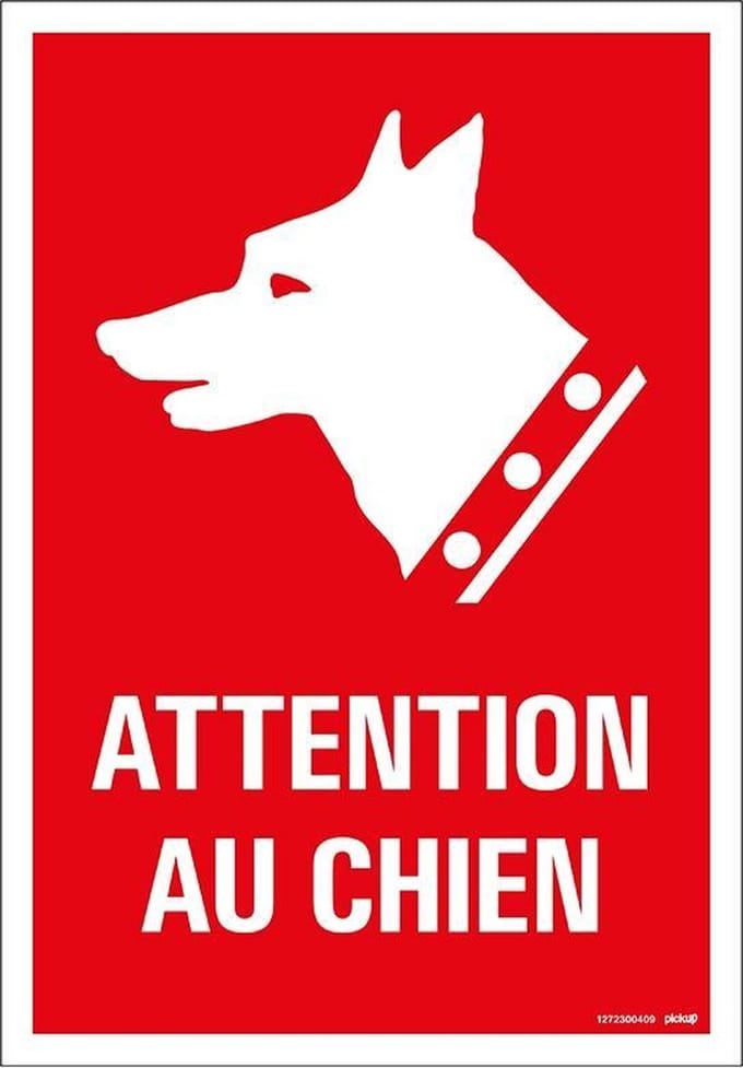 Pickup bord panneau 23x33 cm Combi - Attention au chien