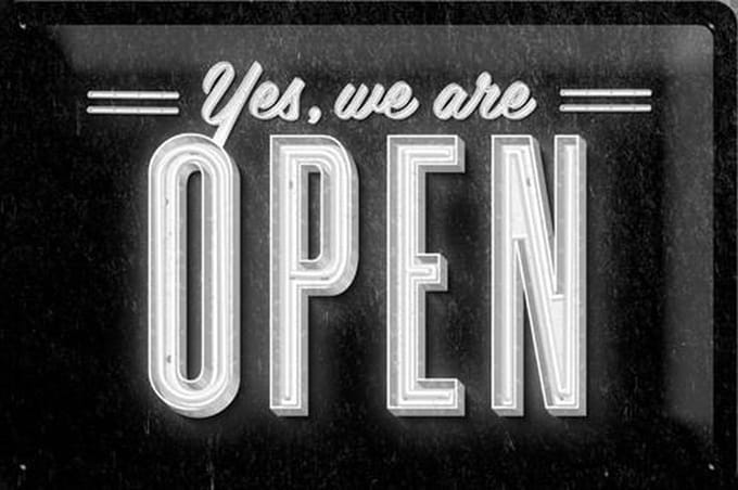 Nostalgic Art Metalen bord Yes, we are open